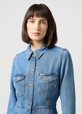 Damska Sukienka Jeansowa Wrangler A Line Shirt Dress Partners 112350340